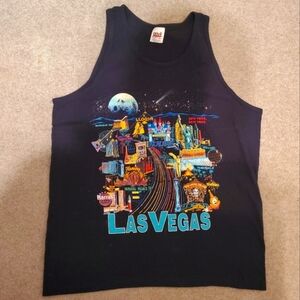 Las Vegas Graphic Tank Top Vintage By Anvil